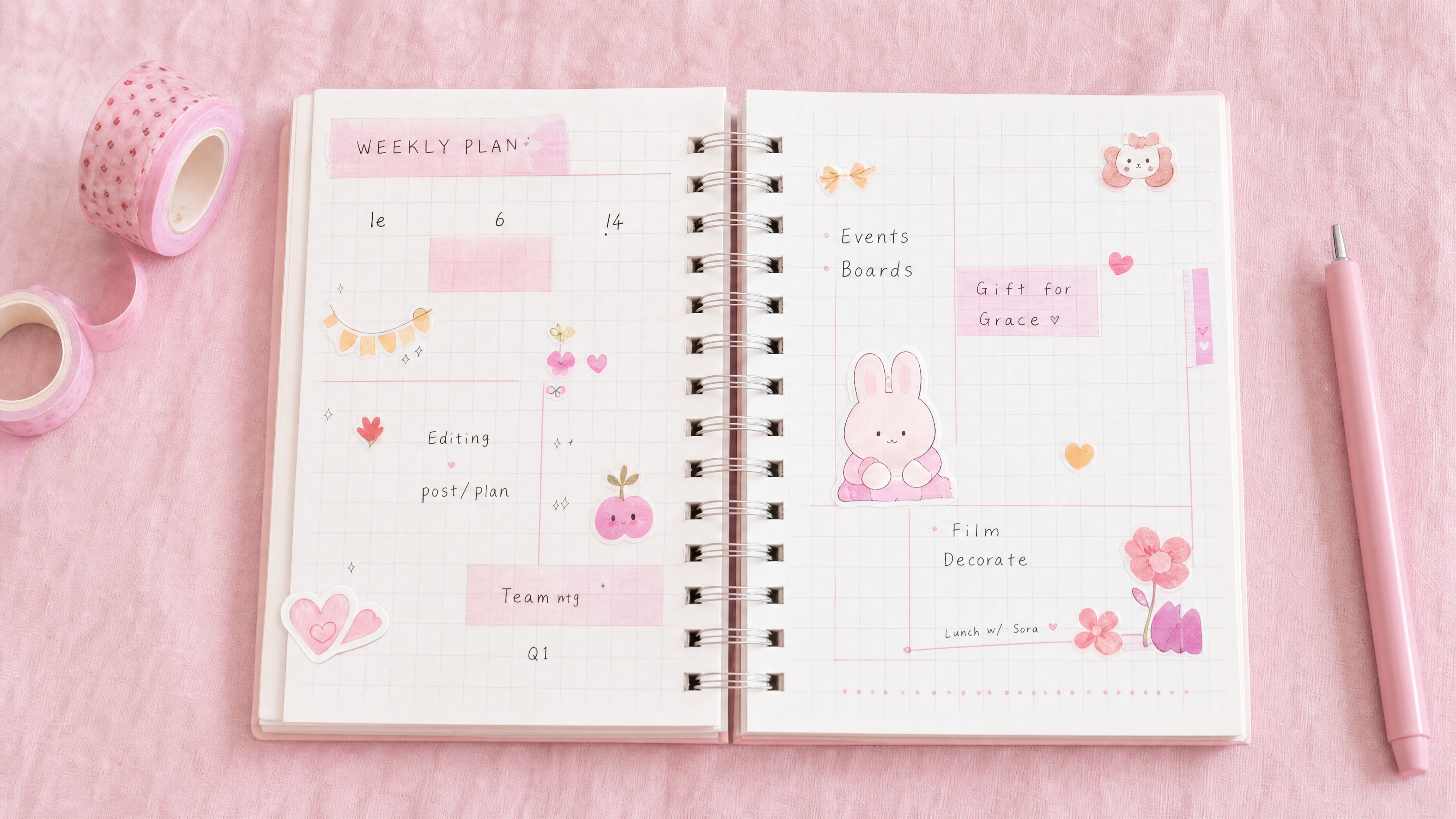 Planen Sie mit Stickern, die
